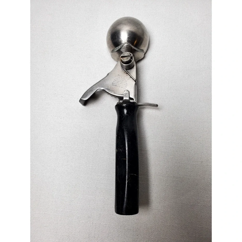 Vintage Myers Deluxe Disher Ice Cream‎ Scoop Stainless Steel w/Bakelite Handle